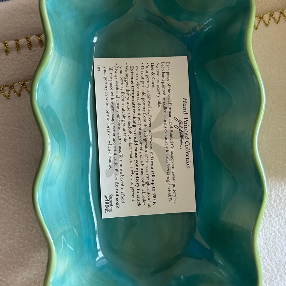 Turquoise Ceramic Serving Dish